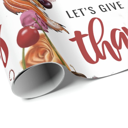 Papier Cadeau Remercions - Thanksgiving (Coin rond)