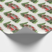 Papier Cadeau Remorque de Noël Camper Motif rustique (Coin)