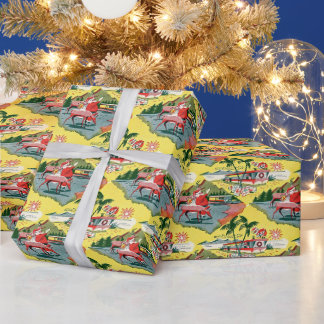 Papier Cadeau Remorque du Père Noël de Floride du milieu du sièc