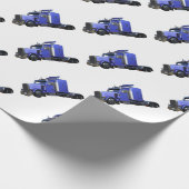 Papier Cadeau Remorque semi-tracteur en métal bleu (Coin)