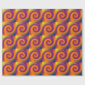 Papier Cadeau Remous circulaire pourpre orange super (Plat)