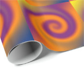 Papier Cadeau Remous circulaire pourpre orange super (Coin rond)