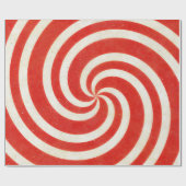 Papier Cadeau Remous vertigineux rouge et blanc de sucrerie (Plat)