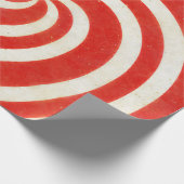 Papier Cadeau Remous vertigineux rouge et blanc de sucrerie (Coin)