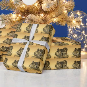 Papier Cadeau Remplissage du Bon thanksgiving de Turquie vintage