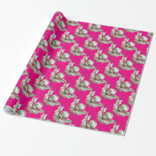 Papier Cadeau RENAISSANCE FLORENTINE ANGEL Pink Fuchsia