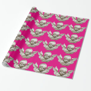 Papier Cadeau RENAISSANCE FLORENTINE ANGEL Pink Fuchsia