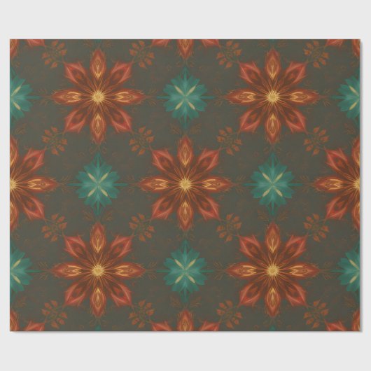 Papier Cadeau Renaissance-Inspired Christmas Floral (Plat)