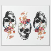 Papier Cadeau Renaissance - Les crânes fleurissent (Plat)