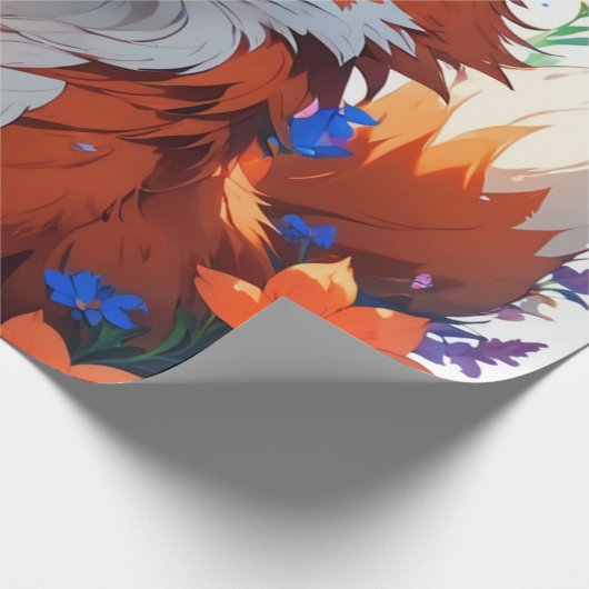 Papier Cadeau Renard à fleurs (Coin)