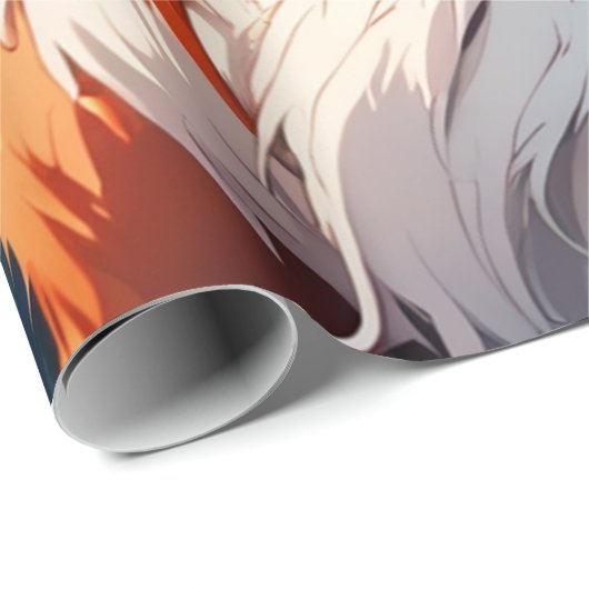 Papier Cadeau Renard à fleurs (Coin rond)