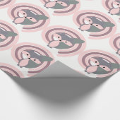 Papier Cadeau Renard argenté mignon de bébé (Coin)