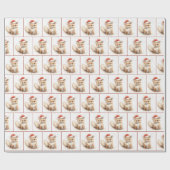 Papier Cadeau Renard couleur d'eau de Noël dans les flèches de n (Plat)