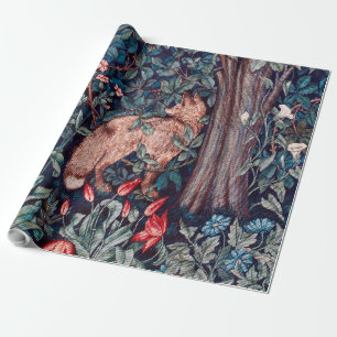 Papier Cadeau Renard dans la forêt, William Morris