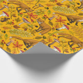 Papier Cadeau Renard d'automne sur orange (Coin)
