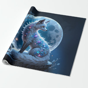 Papier Cadeau Renard de cristal éclairé par la lune – Gardien de