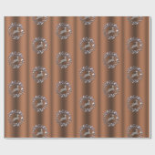 Papier Cadeau Renard de Noël en argent sur bronze (Plat)