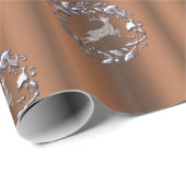 Papier Cadeau Renard de Noël en argent sur bronze (Coin rond)