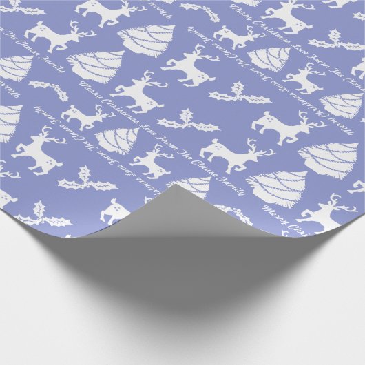 Papier Cadeau Renard de Noël traditionnel personnalisé (Coin)