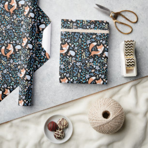Papier Cadeau Renard des Bois Hiver