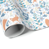 Papier Cadeau Renard des Bois Hiver (Coin rond)