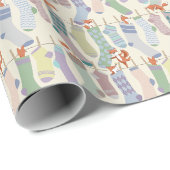 Papier Cadeau Renard en Chaussettes (Coin rond)