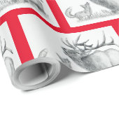 Papier Cadeau Renard et Elk (Coin rond)