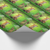 Papier Cadeau renard et l'oiseau de ronflement (Coin)