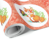 Papier Cadeau renard et papillon (Coin rond)