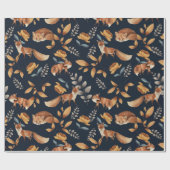 Papier Cadeau renard et rose (Plat)