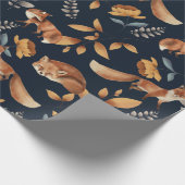 Papier Cadeau renard et rose (Coin)