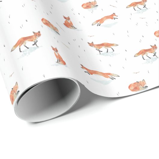 Papier Cadeau Renard hivernal (Coin rond)
