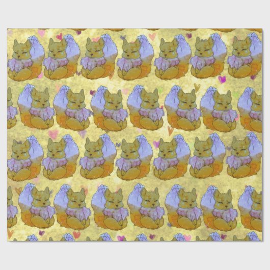 Papier Cadeau Renard nommé Dice (Plat)