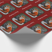 Papier Cadeau Renard rouge mignon en neige hivernale (Coin)