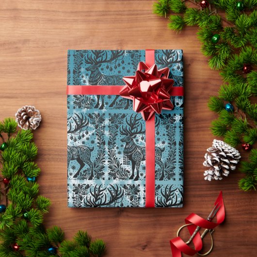 Papier Cadeau Renard traditionnel de Noël (Cadeau de vacances)