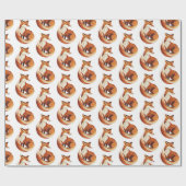 Papier Cadeau Renards à la crème orange (Plat)