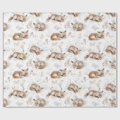 Papier Cadeau Renards Cozy Noël (Plat)