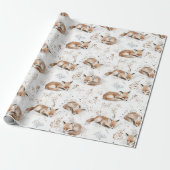 Papier Cadeau Renards Cozy Noël (Déroulé)