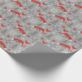 Papier Cadeau Renards dans la forêt d'hiver Noël scandinave (Coin)