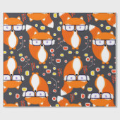 Papier Cadeau Renards de hippie (Plat)