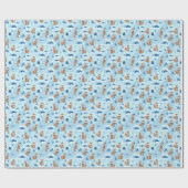 Papier Cadeau Renards d'hiver glacés (Plat)