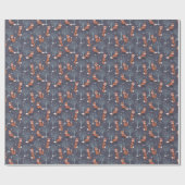 Papier Cadeau Renards d'hiver mignons (Plat)