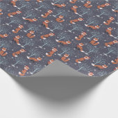 Papier Cadeau Renards d'hiver mignons (Coin)