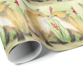 Papier Cadeau Renards rouges (Coin rond)