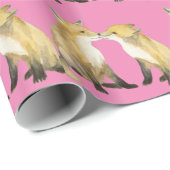 Papier Cadeau Renards roux (Coin rond)