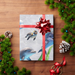 Papier Cadeau Rencontre au Dolphinarium Wrapping Paper Rolls