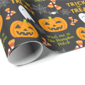 Papier Cadeau Rencontrez-Moi Dans Le Citrouille Patch Fun Hallow (Coin rond)