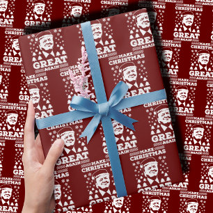 Papier Cadeau Rendre à Noël sa grandeur Trump Red