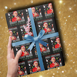 Papier Cadeau RENDRE NOËL GRAND   Trump