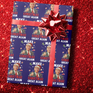 Papier Cadeau Rendre Noël super à nouveau amusant Père Noël Trum